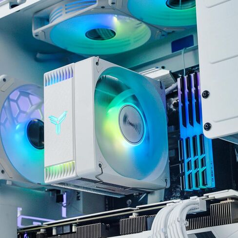 JONSBO CR1000 EVO ARGB مبرد وحدة المعالجة المركزية الأبيض، تبريد وحدة المعالجة المركزية من السلسلة الصامتة، مبرد هواء مروحة وحدة المعالجة المركزية H154mm، 4 أنابيب حرارة نحاسية زعنفة ألومنيوم لـ AM4/AM5/Intel LGA1700، 120 مم PWM ARGB، غطاء علوي ARGB، أبيض in Kuwait
