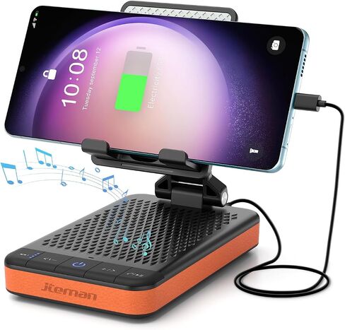JTEMAN Birthday Gifts for Men Women,Bluetooth Speaker Phone Stand with Power Bank,Portable Foldable Charging Speaker Stand,Unique Gifts for Women Dad,Men Gifts Tech Gadgets in Saudi Arabia