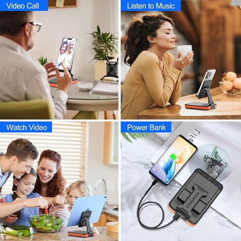 JTEMAN Birthday Gifts for Men Women,Bluetooth Speaker Phone Stand with Power Bank,Portable Foldable Charging Speaker Stand,Unique Gifts for Women Dad,Men Gifts Tech Gadgets in Saudi Arabia