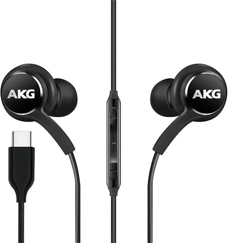 2024 New Stereo Headphones for Samsung Galaxy Galaxy S10, S10E, S10+, S8, S8+, S9, S9+, Note 9- Designed by AKG - 3.5 mm Jack with Microphone and Volume Buttons (Black) in Saudi Arabia