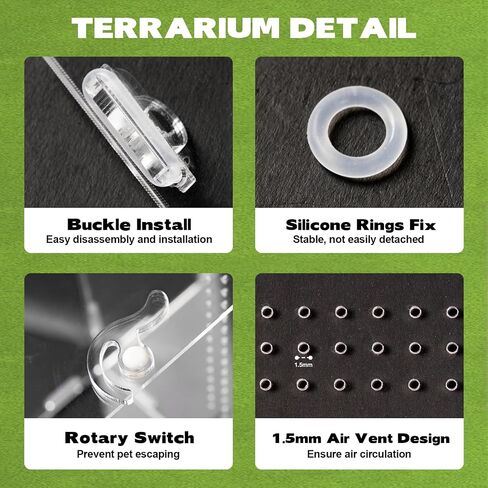 Jumping Spider Enclosure, Acrylic Reptile Terrarium Enclosure Micro Habitat Tank Breeding Box for Tarantula Insect Small Reptiles (7.9" x 4.7" x 4.7") in Saudi Arabia