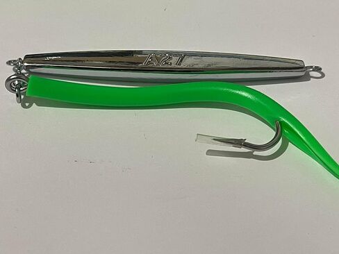 PESCALOX 5Pcs Diamond Jigs A27 3oz Green with 7/0 Hook in Saudi Arabia