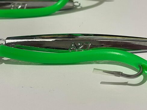 PESCALOX 5Pcs Diamond Jigs A27 3oz Green with 7/0 Hook in Saudi Arabia