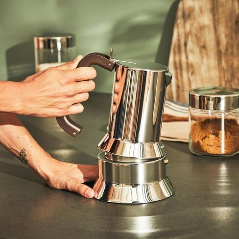 Alessi 9090/M - Design Stovetop Espresso Coffee Maker, 18/10 Stainless Steel, Mirror Polished, 10 cups in Saudi Arabia