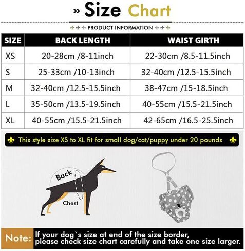 SMALLLEE_LUCKY_STORE Retro Polka Dot Girl Dog Diapers for Female with with Suspender Washable Reusable Cloth Sanitary Pants for Heat Cycle Incontinence Puppy Training in Kuwait