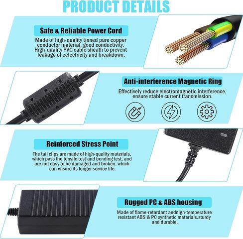Power Supply 12V 5A,AC 100-240V to DC12V 60W Converter Adapter Driver Transformer with 5.5mm x 2.5mm Jack, US Plug for Led Strips,LCD Monitors,CCTV Camera in Saudi Arabia