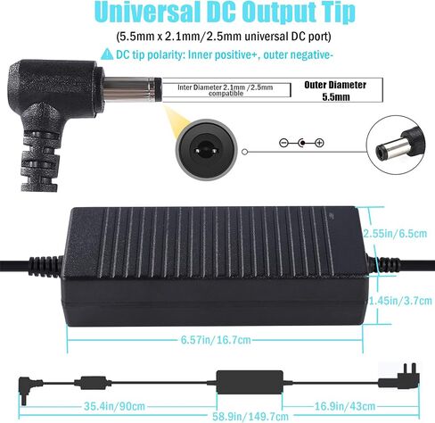 Power Supply 12V 5A,AC 100-240V to DC12V 60W Converter Adapter Driver Transformer with 5.5mm x 2.5mm Jack, US Plug for Led Strips,LCD Monitors,CCTV Camera in Saudi Arabia
