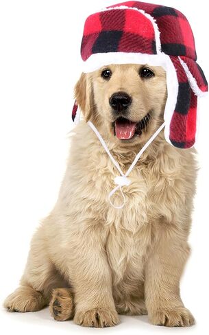 قبعة عيد الميلاد للكلاب مع غطاء للأذنين، قبعة كلب شتوية دافئة مع شريط مطاطي قابل للتعديل، قبعة حمراء منقوشة للحيوانات الأليفة، آذان الحيوانات الأليفة دافئة، لف رأس سنود، أغطية رأس للكلاب في عيد الميلاد، قبعة زي لعيد الميلاد للكلاب المتوسطة الصغيرة in Kuwait