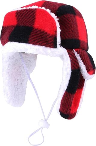 قبعة عيد الميلاد للكلاب مع غطاء للأذنين، قبعة كلب شتوية دافئة مع شريط مطاطي قابل للتعديل، قبعة حمراء منقوشة للحيوانات الأليفة، آذان الحيوانات الأليفة دافئة، لف رأس سنود، أغطية رأس للكلاب في عيد الميلاد، قبعة زي لعيد الميلاد للكلاب المتوسطة الصغيرة in Kuwait