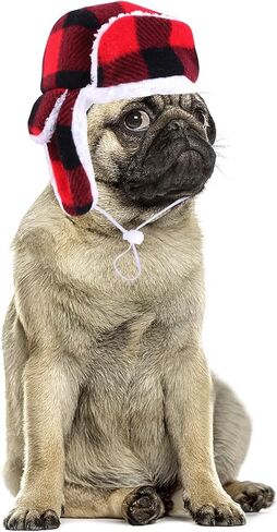 قبعة عيد الميلاد للكلاب مع غطاء للأذنين، قبعة كلب شتوية دافئة مع شريط مطاطي قابل للتعديل، قبعة حمراء منقوشة للحيوانات الأليفة، آذان الحيوانات الأليفة دافئة، لف رأس سنود، أغطية رأس للكلاب في عيد الميلاد، قبعة زي لعيد الميلاد للكلاب المتوسطة الصغيرة in Kuwait