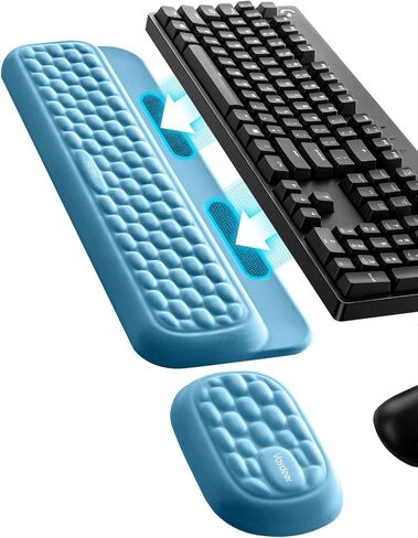 Vaydeer Wrist Rest Set with Sticker, Full Mechanical Keyboard Support and Mouse Rest Pad, Desk Ergonomic Cushion for Computer Typing Office Work Home Gaming, Memory Foam Arm Palm Hand Pain Relief-Gray in Saudi Arabia
