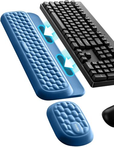 Vaydeer Wrist Rest Set with Sticker, Full Mechanical Keyboard Support and Mouse Rest Pad, Desk Ergonomic Cushion for Computer Typing Office Work Home Gaming, Memory Foam Arm Palm Hand Pain Relief-Gray in Saudi Arabia