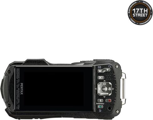 Pentax WG-90 Waterproof Digital Camera (Black) | 2.7" LCD Monitor with 32GB Extreme UHS-I SDHC Memory Card and Waith Camera Strap (Yellow) (Essential Bundle) in Kuwait