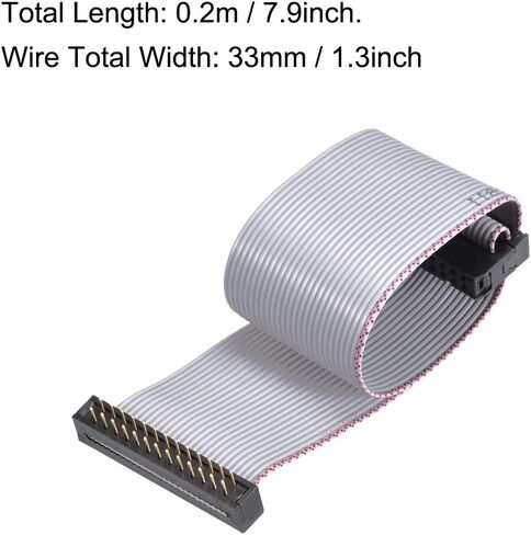 uxcell IDC Wire Flat Ribbon Cable FC/FD Connector A-Type 26Pins 2.54mm Pitch 0.2m Length Gray in Saudi Arabia