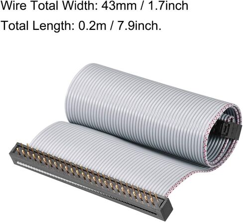 uxcell IDC Wire Flat Ribbon Cable FC/FD Connector A-Type 26Pins 2.54mm Pitch 0.2m Length Gray in Saudi Arabia