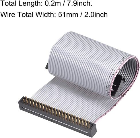 uxcell IDC Wire Flat Ribbon Cable FC/FD Connector A-Type 26Pins 2.54mm Pitch 0.2m Length Gray in Saudi Arabia