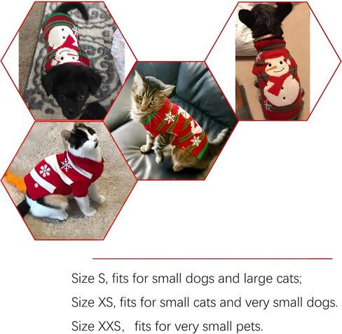 Dog Snowman Sweaters Xmas Dog Holiday Costume Year Christmas Clothes Pet Hoodies Small Dog Cat (Small) in Saudi Arabia
