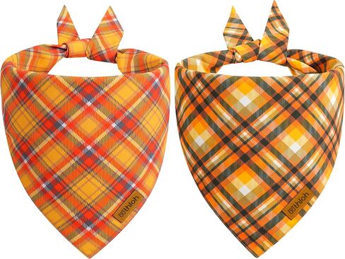 Christmas Dog Bandanas - 2 Pack Plaid Dog Bandana | Reversible Green and Red Pet Scarf for Boy & Girl | Premium Durable Fabric | Holiday Bandana for Medium and Large Dogs (Large) in Kuwait