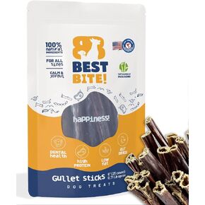 6" Gullet Sticks for Dogs (25-Pack) – All Natural Beef Esophagus Chews, High Protein, Low Fat, Support Joint Health, Premium Dog Treats, Responsibly Sourced Gullet Bully Sticks