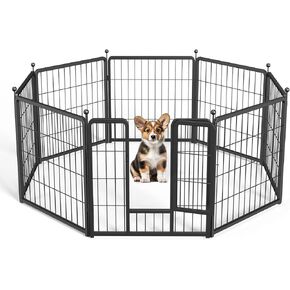YSSOA Dog Playpen Indoor, Puppy Playpen Indoor Outdoor for Yard, Camping, RV, 40" Height 8 Panels Heavy Duty Dog Pen for Small/Medium/Large Dogs, Black