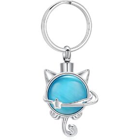 XSMZB الحيوانات الأليفة الحرق رماد مجوهرات Moonstone القط جرة قلادة للرماد للنساء الرجال جميل القط التذكاري جرة المنجد تذكار قلادة هدية