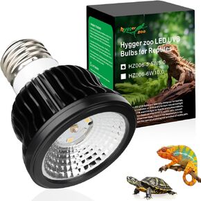 High Intensity UVB Reptile Light Bulb 5.5W 5.0 Full Spectrum UVA UVB for Reptiles simulating Sunlight Promote Synthesis of Vitamin D3 in Reptile Pets for Turtle,Lizard,Bearded Dragon