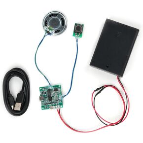 Recordable Sound Module 8M Button Control Music Voice Chip Programmable with Speaker+Battery Box for DIY Music Greeting Card Christmas Creative Gift