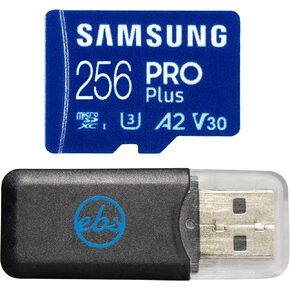 Samsung 256GB MicroSD Pro Plus Memory Card for Action Camera Compatible with GoPro Hero 13 Black, Hero (2024) (MB-MD256SA) U3 V30 Bundle with 1 Everything But Stromboli SD & MicroSDXC Card Reader