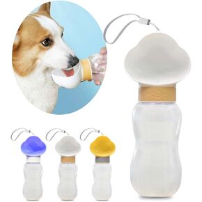 Portable Dog Water Bottle, Leak-Proof and Lightweight Dog Water Bottle with Attached Bowl, Food Grade Plastic, Dog Walking Accessories(Purple) in Saudi Arabia