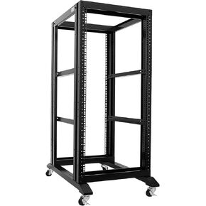 Raising Electronics Server Rack Open Frame Rack 4 Post 19 inch Adjustable Server/Audio Rack Aluminum(24U,24Depth)