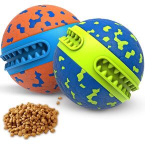 Dog Balls Tennis Ball for Aggressive Chewers, Durable, Bouncy Fetch Balls, Interactive Pet Toys for Herding & Playing, Water-Friendly, Blue & Orange (2 Balls)