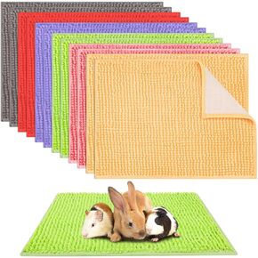 Nuanchu 12 Pcs Guinea Pig Cage Liner for Guinea Pig Cage Bedding Reusable Guinea Pig Mat Pad Washable Training Pad Animal Sleeping Bedding Mat for Chinchilla(24x16'')