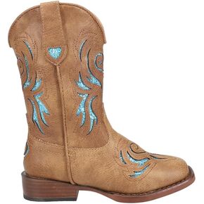 ROPER Toddler Girls Glitter Breeze Inlay Square Toe Casual Boots Mid Calf - Brown