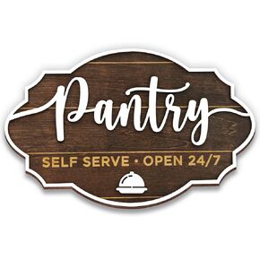 Farmhouse Pantry Sign - Pantry Signs Wall Decor, Pantry Word Door Sign, Rustic Kitchen Sign Pantry Decor For Home (15"x8")