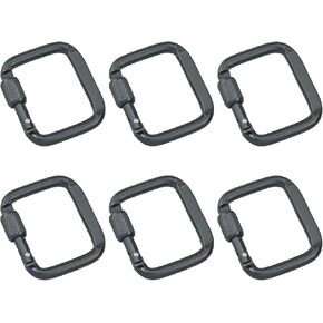 6PCS Square Hiking Buckles Outdoor Aluminium Alloy Hooks Keychains Keychains Mini Rucksack Cup Strap Carabiner Lanyard Buckle Gunmetal for Outdoor Trigger Camping Fishing Hiking
