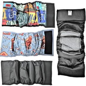 FDC Leak Proof Waterproof Diapers Dog Belly Band Male Wrap Washable Reusable Absorbent Pad Lined for Small Medium Large Pets Black (L: Waist 14" - 18", Gray Dog)