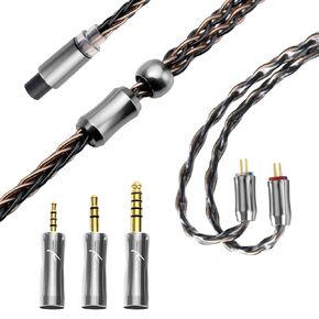 QOA Kinera Celest IEM Cable with 2.5mm,3.5mm,4.4mm Replaceable Plugs,Upgrade Earphone Cable,High Resolution 8 Core OFC & Alloy Copper,in Ear Monitor Headphone Cable (0.78mm 2 pin)