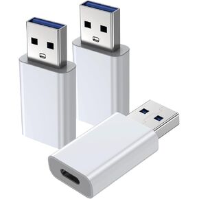 3Pack USB to USB C Adapter,Typec to USB Adapter Charger Cable Converter,OTG Charger Converter for iPhone 16/15/14/13/12 Pro Max Plus,iPad 9/10 Air 5 Mini 6,Car,Samsung S24 S23 S22 Plus Ultra etc.