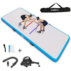 Wrestling Mat Inflatable 10'x5', Foldable 4" Thick Jiu Jitsu Mats for Home Outdoor Indoor, Waterproof PVC Mat for Water Yoga, Gymnastics, BJJ, MMA, Martial Art, Grappling, Judo, Boxing - Blue