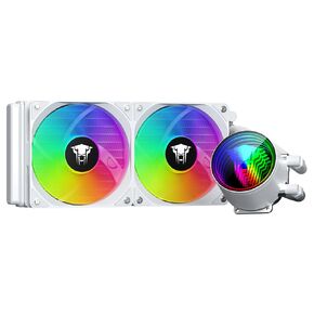 Jungle Leopard TK1 360 AIO ARGB CPU Cooler,Infinite Mirror Water Cooling Design,280W TDP Liquid CPU Cooler for AMD: FM2/FM2+/AM3+/AM4/AM5，Intel LGA115X/1200/1700/1366/2011/2066（360 White）