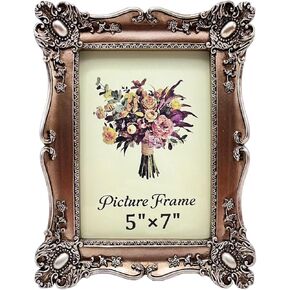 Vintage Picture Frame 8x10 Inch, Ornate Antique Photo Frames with Glass Front, Baroque Design, Tabletop & Wall Hanging, Photo Gallery, Gold