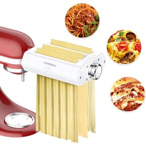 Pasta Attachment for KitchenAid Stand Mixer, 3-1 Pasta Maker Machine Included Pasta Sheet Roller, Spaghetti Cutter, Fettuccine Cutter by FGREEBLE