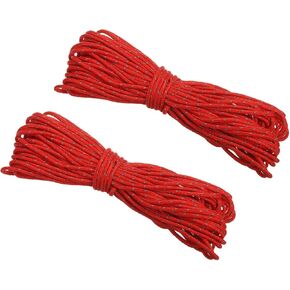PATIKIL 65 Feet Reflective Guyline Camping Paracord, 2mm Tent Cord Guyline Rope Nylon Paracord Rope for Camping Tent Tarp Hiking Red (20M)