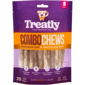 Combo Chews Beefhide Twist Sticks 5" w/Chicken Meat Wrap Dog Chew Treats - 22 Count/1 Pack