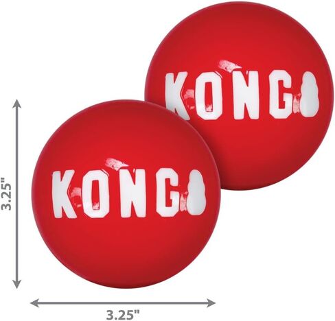 KONG - Signature Balls - 2 Pack Durable Ball for Chasing and Retrieving - for Medium Dogs in Saudi Arabia