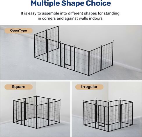YSSOA Dog Playpen داخلي، جرو Playpen داخلي في الهواء الطلق للفناء، التخييم، RV، 40 "ارتفاع 8 لوحات الثقيلة الكلب القلم للكلاب الصغيرة / المتوسطة / الكبيرة، أسود in Kuwait