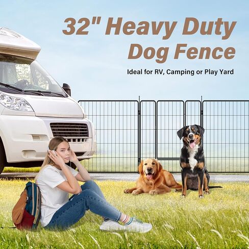 YSSOA Dog Playpen داخلي، جرو Playpen داخلي في الهواء الطلق للفناء، التخييم، RV، 40 "ارتفاع 8 لوحات الثقيلة الكلب القلم للكلاب الصغيرة / المتوسطة / الكبيرة، أسود in Kuwait