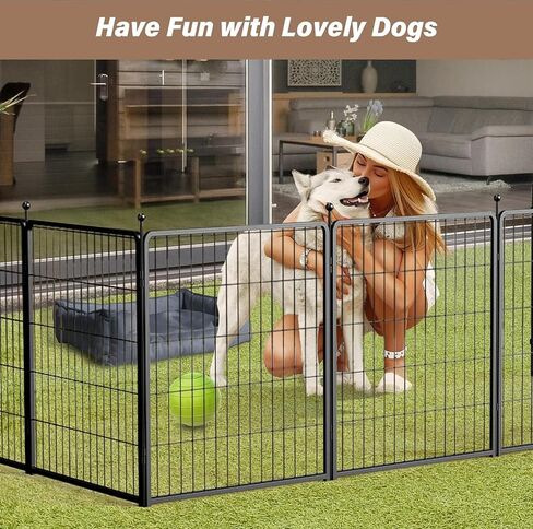 YSSOA Dog Playpen داخلي، جرو Playpen داخلي في الهواء الطلق للفناء، التخييم، RV، 40 "ارتفاع 8 لوحات الثقيلة الكلب القلم للكلاب الصغيرة / المتوسطة / الكبيرة، أسود in Kuwait
