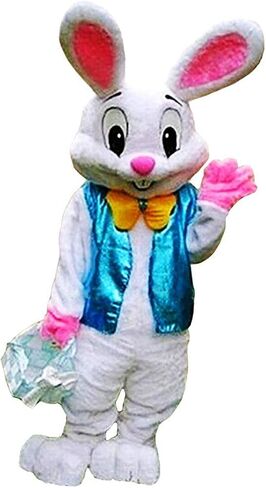 Blue Suit Easter Rabbit Mascot Costume Bunny Adult Easter Fancy Cosplay Costume in Kuwait