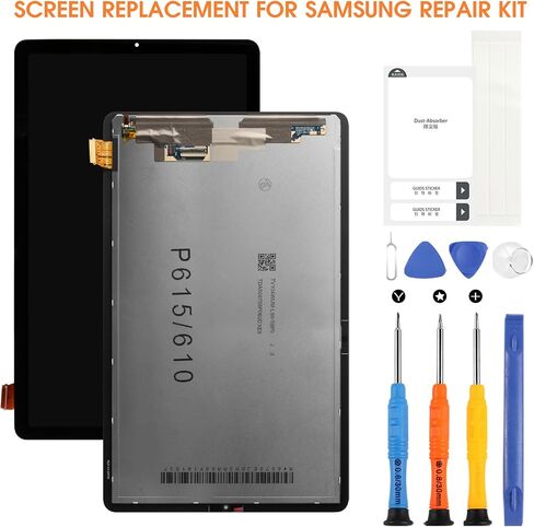لجهاز Samsung Galaxy Tablet S6 Lite شاشة بديلة P610 P615 شاشة LCD تعمل باللمس محول رقمي لوحة زجاجية كاملة مع أدوات إصلاح (أسود، 10.4 بوصة) in Saudi Arabia